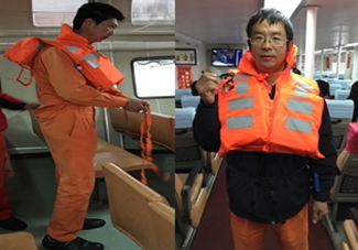金烈航線船舶救生設備訓練情形