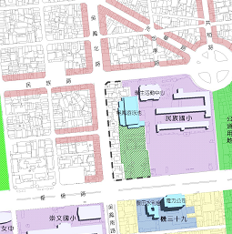 嘉義市民族國小西側國有學產地暨公私有土地都市更新分布圖