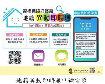 地籍異動即時通申辦宣導圖片