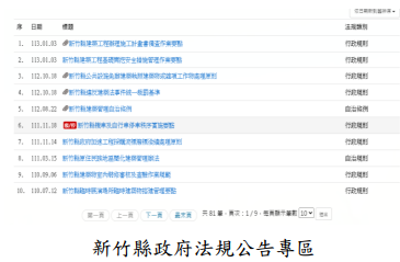 新竹縣政府法規公告專區