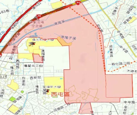 臺中市水湳機場區段徵收範圍
