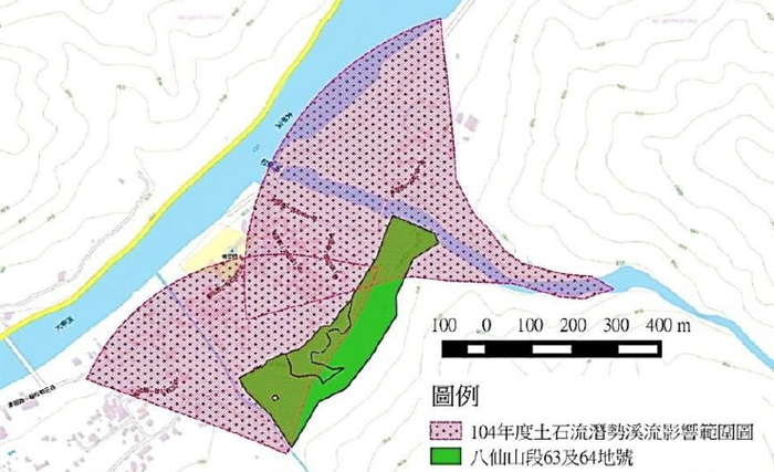 原住民文化體驗園區基地位於土石流影響範圍