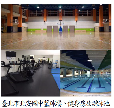 臺北市北安國中籃球場、健身房及游泳池
