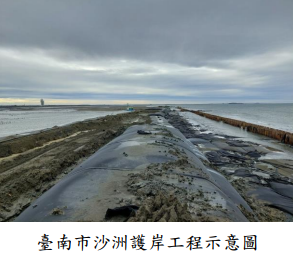 臺南市沙洲護岸工程示意圖