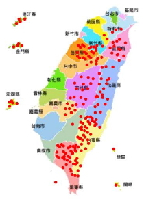 截至107年底網路頻寬提升之建置地點