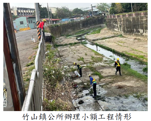 竹山鎮公所辦理小額工程情形