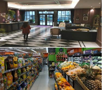 臺北市江南市場1樓旅館大廳及超級市場