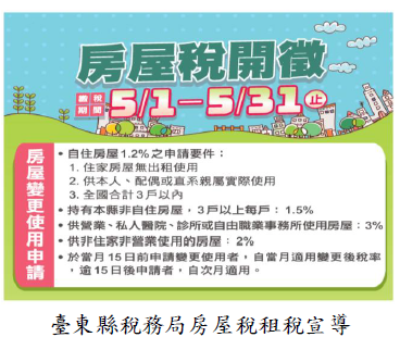 臺東縣稅務局房屋稅租稅宣導