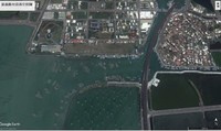 嘉義縣布袋港區內浮筏式牡蠣養殖空照圖
