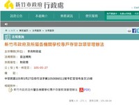 新竹市政府法規查詢畫面