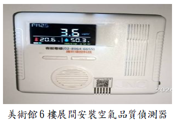 美術館6樓展間安裝空氣品質偵測器