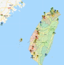 全國動物收容處所分布圖