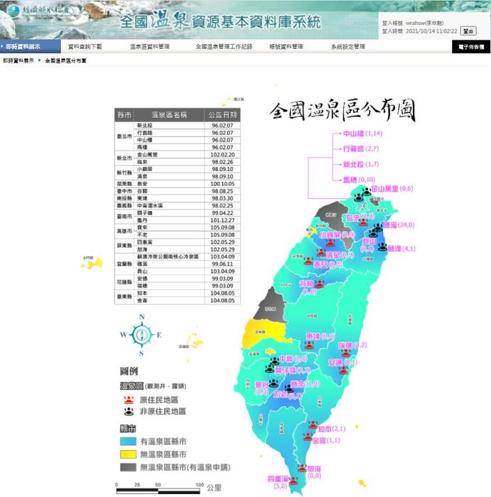 全國溫泉資源基本資料系統