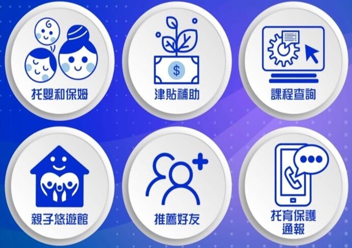 「育兒安心LINE照顧」選單