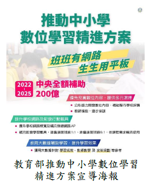 教育部推動中小學數位學習精進方案宣導海報