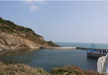 西莒樂道沃水庫改善工程完工蓄水情形