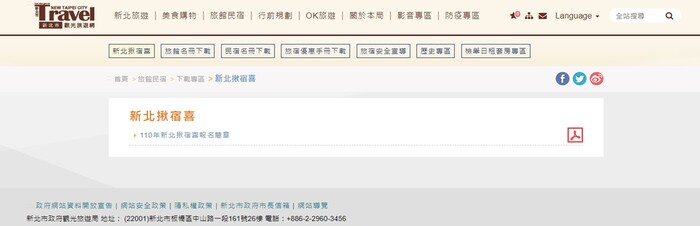 新北市110年優良旅館及魅力民宿之改制後評選計畫