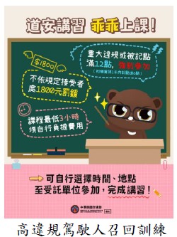 高違規 駕駛人召回訓練圖片