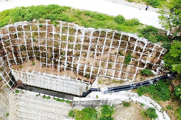 九層坑道路修復後空拍圖