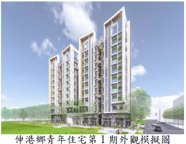 伸港鄉青年住宅第1期外觀模擬圖