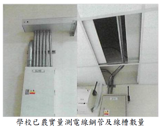 學校已覈實量測電線鋼管及線槽數量
