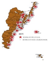 臺東縣消防局所屬消防單位104年度救災救護案件分佈圖