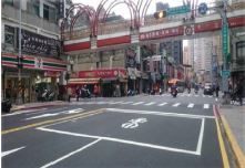 新北市鋪設高抗滑係數道路標線