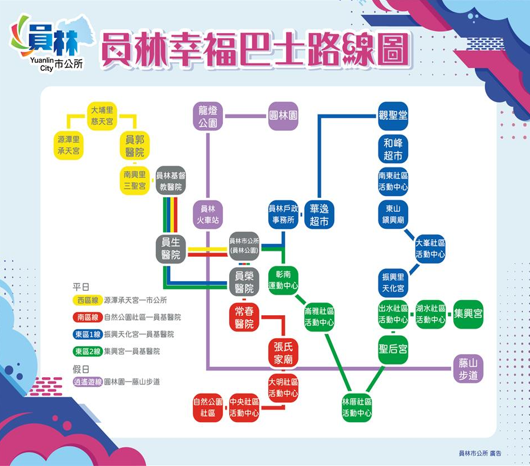 員林幸福巴士路線圖