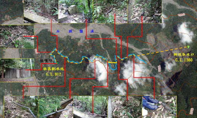 嘉義縣梅山鄉社後坪簡水系統示意圖