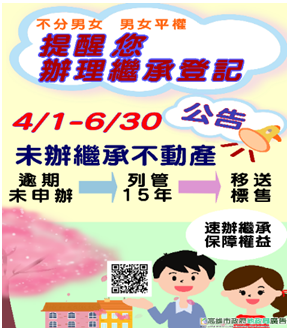 高雄市未辦繼承登記之宣傳單