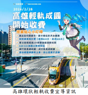 高雄環狀輕軌收費宣導資訊