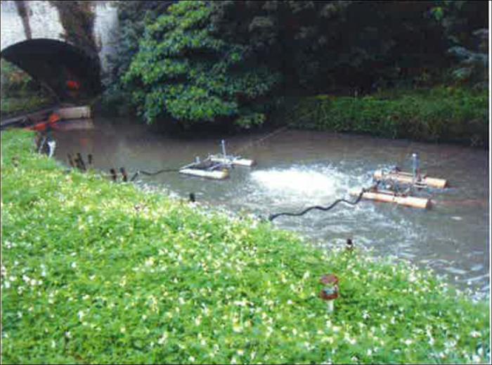 臺北市關渡自然公園舊貴子坑溪更新噴流曝氣機