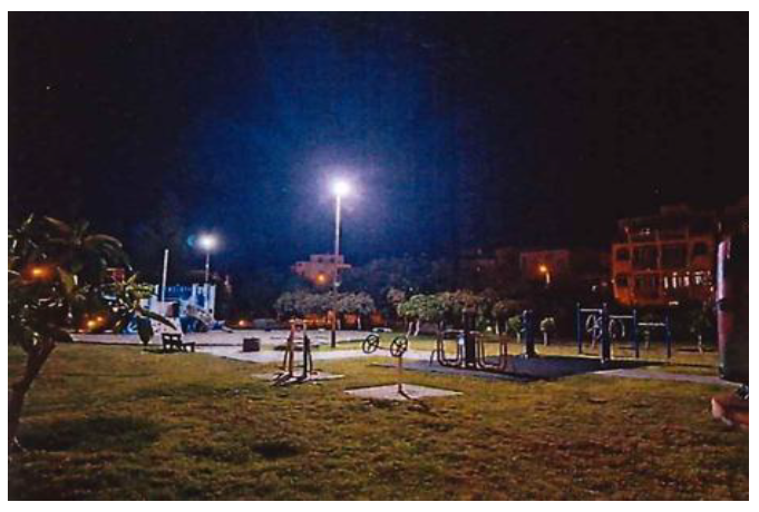 澎湖縣案山船公園體健器材區夜間照明