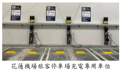 花蓮機場旅客停車場充電專用車位圖片