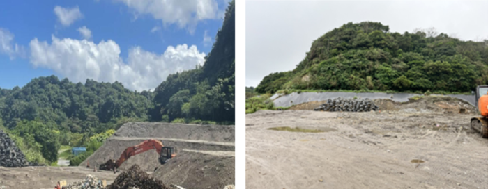 基隆市天外天復育公園暫置底渣處理前後對照圖