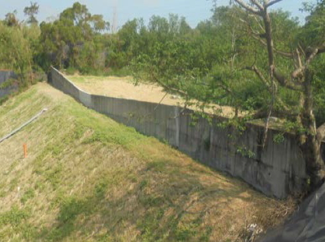 retaining wall of the Abaokung Landfill