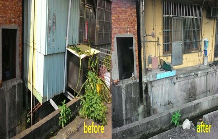 臺中市民眾自行拆除違建物前後對照圖